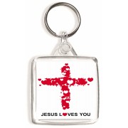 Jesus Loves You - Square Keyring