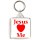 Jesus Loves (heart) Me - Square Keyring