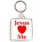 Jesus Loves (heart) Me - Square Keyring
