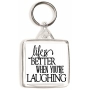 Life is Better when you're Laughing - Square Keyring