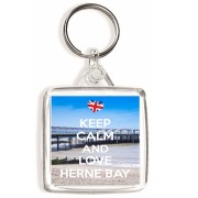 Keep Calm and Love Herne Bay - Square Keyring