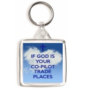 If God is Your Co-Pilot Trade Places - Square Keyring
