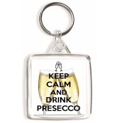 Keep Calm and Drink Presecco - Square Keyring