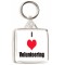 I Love (heart) Volunteering - Square Keyring