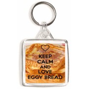 Keep Calm and Love Eggy Bread - Square Keyring