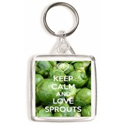 Keep Calm and Love Sprouts - Square Keyring