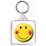 Blushing Smiley - Square Keyring