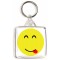 Tongue Out Smiley - Square Keyring