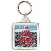 Keep Calm and Love Hayling Island - Square Keyring