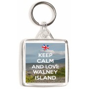 Keep Calm and Love Walney Island - Square Keyring