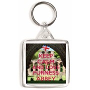 Keep Calm and Love Furness Abbey - Square Keyring