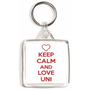 Keep Calm and Love Uni - Square Keyring