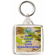 Keep Calm and Love Scrapbooking - Square Keyring