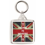 Home is where the Gin Is - Square Keyring