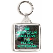 Keep Calm and Love the Flying Scotsman - Square Keyring