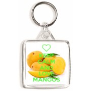 Keep Calm and Love Mangos - Square Keyring
