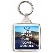 Keep Calm and Love Dundee - Square Keyring