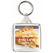 Keep Calm and Love Apple Pie - Square Keyring