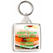 Keep Calm and Love Fish Finger Butties - Square Keyring
