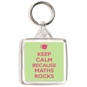 Keep Calm because Maths Rocks - Square Keyring