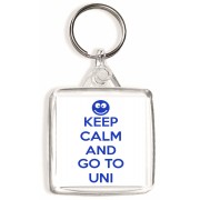 Keep Calm and Go to Uni - Square Keyring