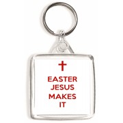 Easter Jesus Makes It - Square Keyring