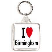 I Love (heart) Birmingham - Square Keyring