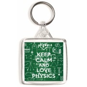 Keep Calm and Love Physics - Square Keyring