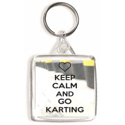 Keep Calm and Go Karting - Square Keyring