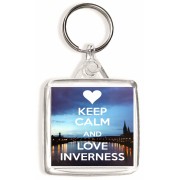 Keep Calm and Love Inverness - Square Keyring