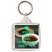 Keep Calm and Love Earl Grey Tea - Square Keyring