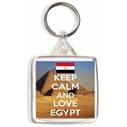Keep Calm and Love Egypt - Square Keyring