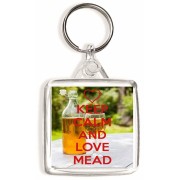 Keep Calm and Love Mead - Square Keyring