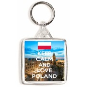 Keep Calm and Love Poland - Square Keyring