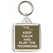 Keep Calm and Play the Trombone - Square Keyring