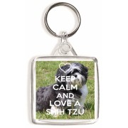 Keep Calm and Love a Shih Tzu - Square Keyring