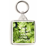 Keep Calm and Love Lettuce - Square Keyring