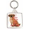 Keep Calm and Love Puggles - Square Keyring