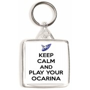 Keep Calm and Play your Ocarina - Square Keyring