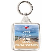 Keep Calm and Love Broadstairs - Square Keyring