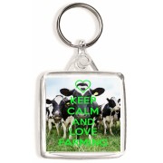 Keep Calm and Love Farming - Square Keyring