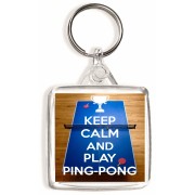 Keep Calm and Play Ping-Pong - Square Keyring