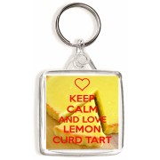 Keep Calm and Love Lemon Curd Tart - Square Keyring