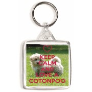 Keep Calm and Love a Cottonpoo - Square Keyring