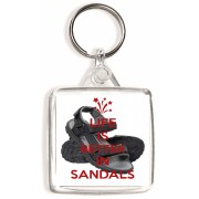 Life is better in Sandals - Square Keyring