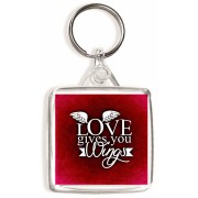 Love gives you Wings - Square Keyring