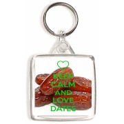 Keep Calm and Love Dates - Square Keyring