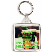 Oh No I Bought Beer instead of Milk Again! - Square Keyring
