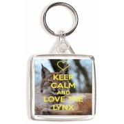 Keep Calm and Love the Lynx - Square Keyring