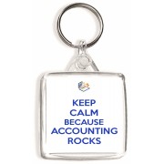 Keep Calm because Accounting Rocks - Square Keyring